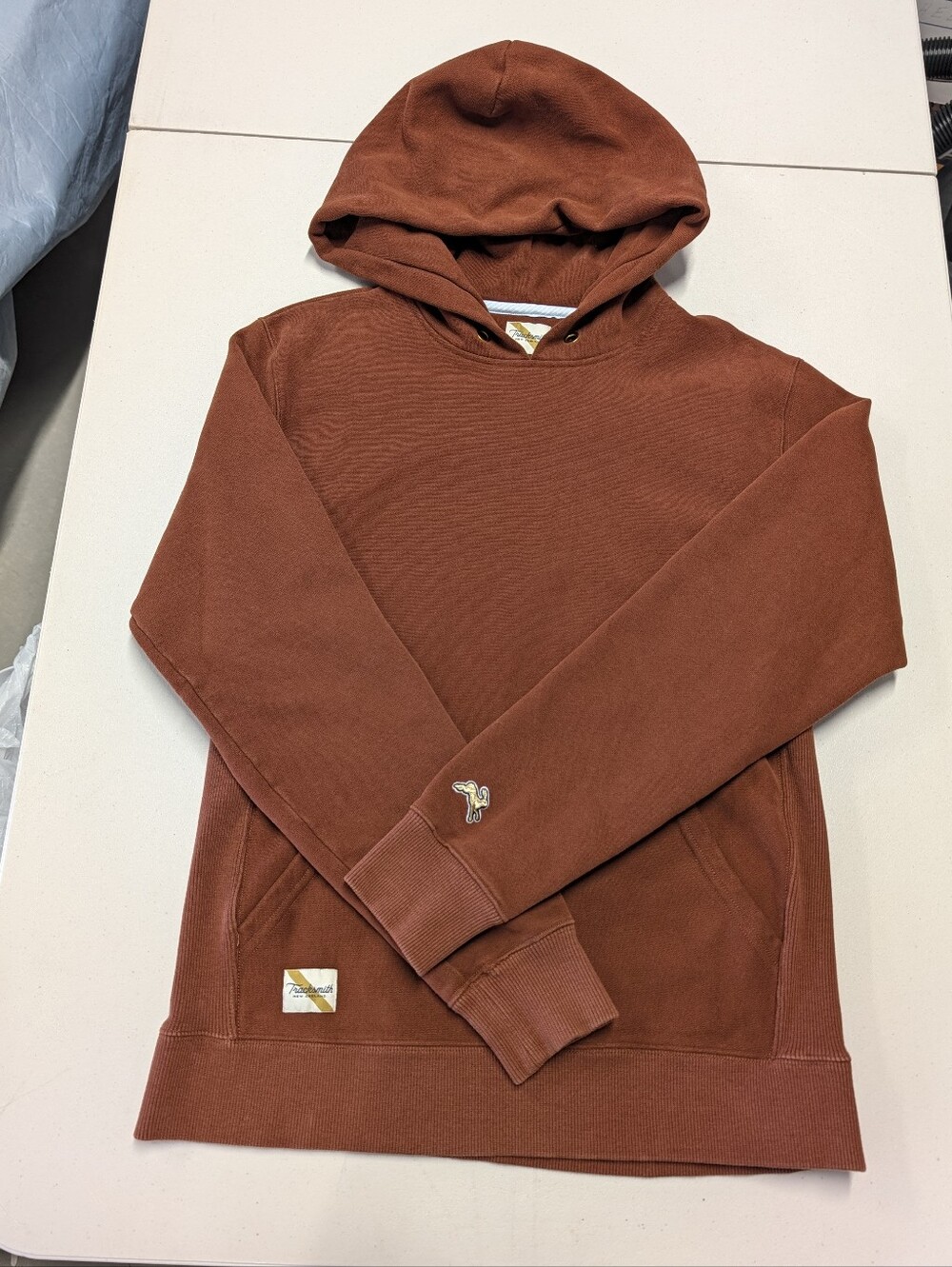 Tracksmith Men's Hooded Pullover Sweatshirt - Rust Brown